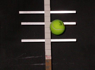 Tennis ball bounce test.