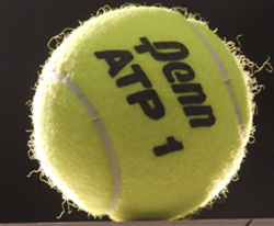 Fuzzy tennis ball.