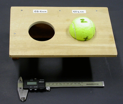 Ball diameter test.