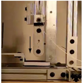 Experiment apparatus at 90 degree impact.