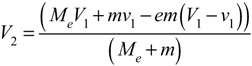 Formula for final racket speed using only incident parameters.