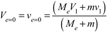 Formula for ball and racket velocity when e=0