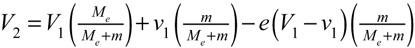 Alternative formula for final racket speed highlighting the role of the mass ratio.