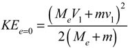 Formula for final kinetic energy when e = 0.