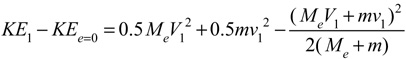 Formula for incident KE minus KE when e=0.