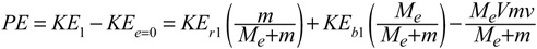 Formula for final amount of PE stored during impact.