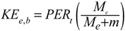 Equation for ball kinetic energy return due to retitution phase only.