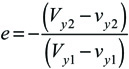 Equation for coefficient of restitution.