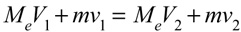 Conservation of momentum formula.