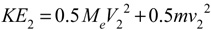 Formula for kinetic energy after impact.