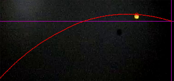 Image of digitized experimental trajectory.